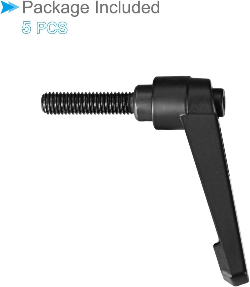 CoCud Clamping Lever Handles, M8 x 32mm Male Thread, Adjustable Quick Release Locking Rotating Bolt Knobs Black - (Applications: for Lathe Machinery), 5-Pieces - Image 5